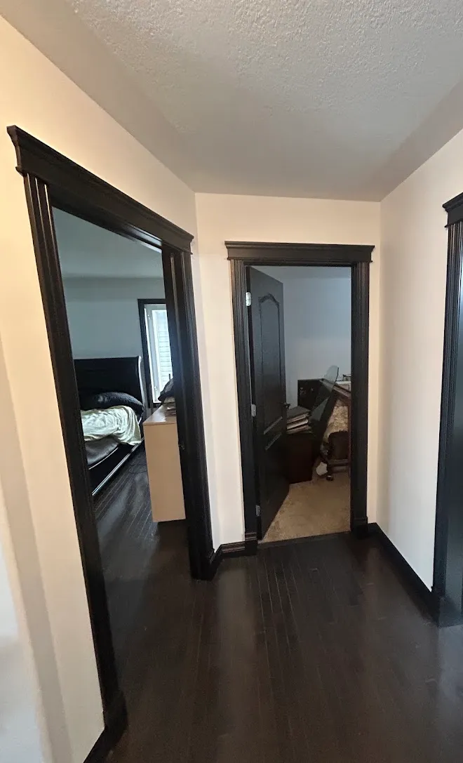 Interior door and casing finish work — Leonard’s Painting, Edmonton area