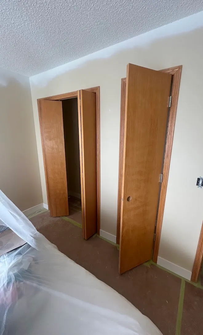 Interior door and casing finish work — Leonard’s Painting, Edmonton area