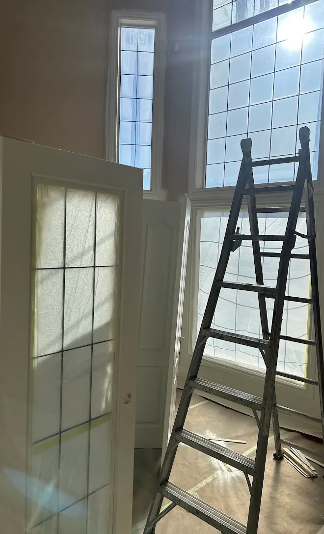 Interior door and casing finish work — Leonard’s Painting, Edmonton area