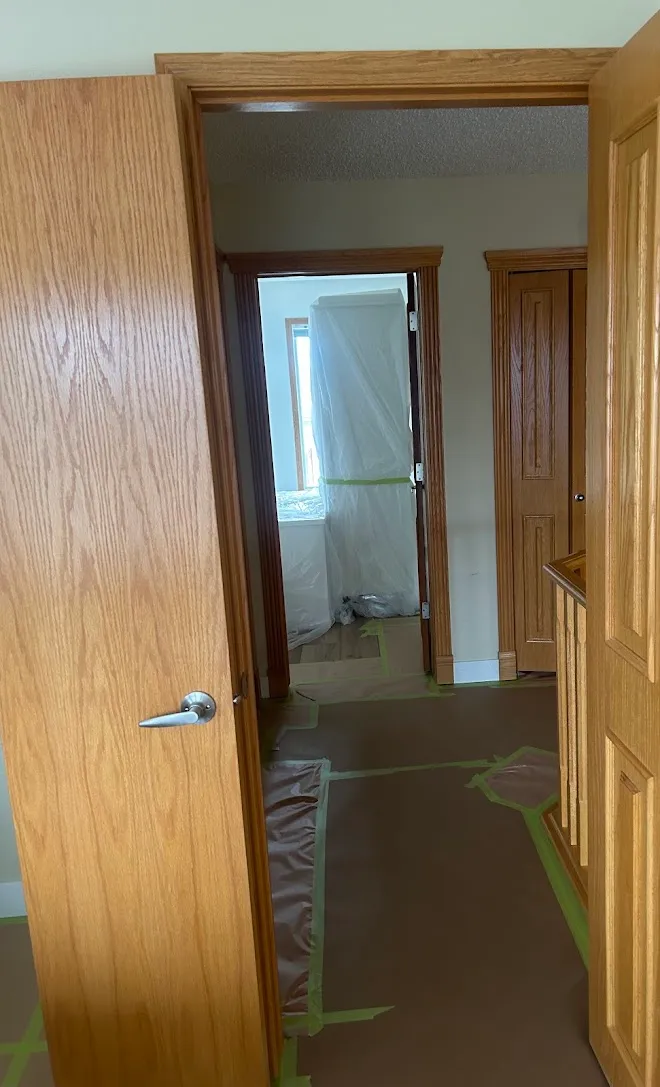 Interior doors and trim with a smooth painted finish — Leonard’s Painting, Edmonton area