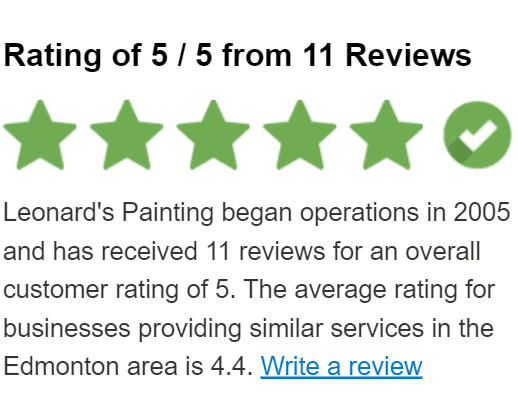 House Painters, Endorsed by TrustedPro, Leonard's Painting, an Edmonton Painters trusted by Edmontonian Home Owners